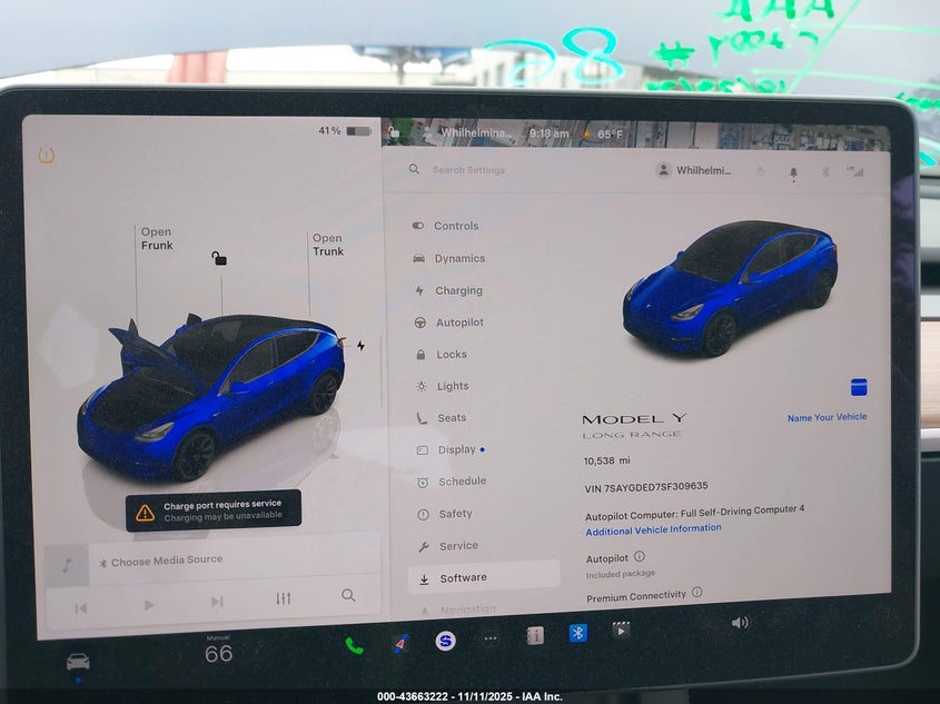 2025 Tesla Model Y Long Range Dual Motor Rear-Wheel Drive VIN: 7SAYGDED7SF309635 Lot: 43663222