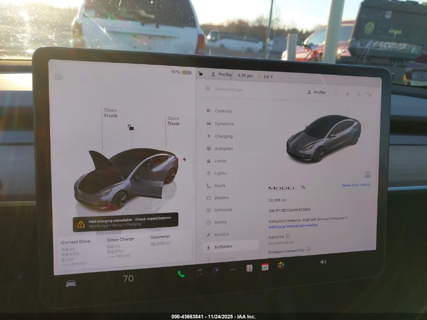 2023 Tesla Model 3 Rear-Wheel Drive VIN: 5YJ3E1EAXPF473910 Lot: 43663541