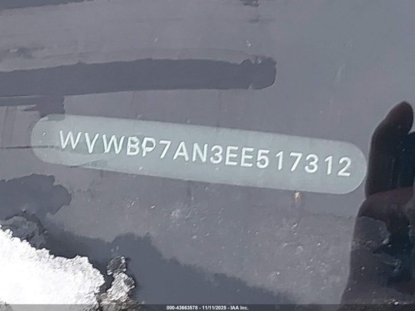 2014 VOLKSWAGEN CC 2.0T SPORT - WVWBP7AN3EE517312