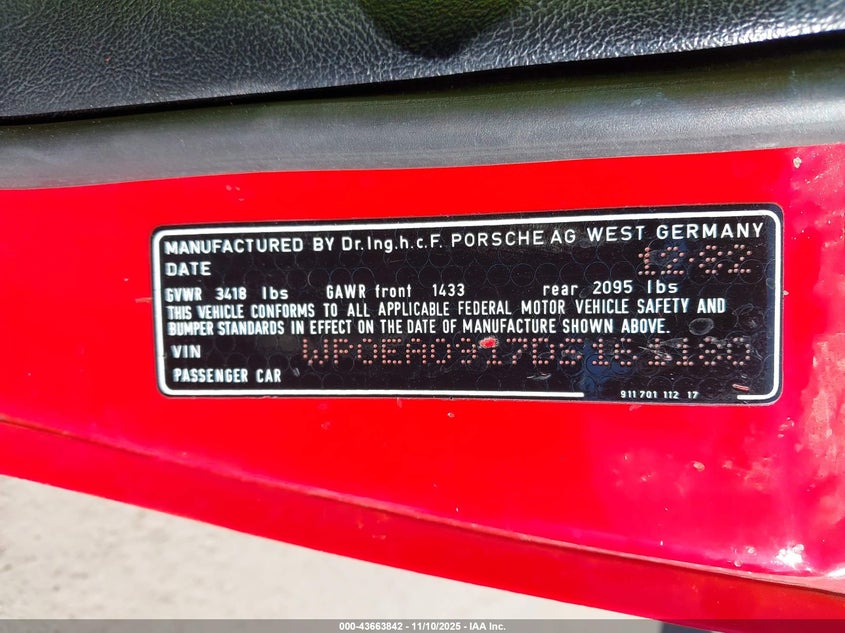 1983 Porsche 911 Sc VIN: WP0EA0917DS161180 Lot: 43663842