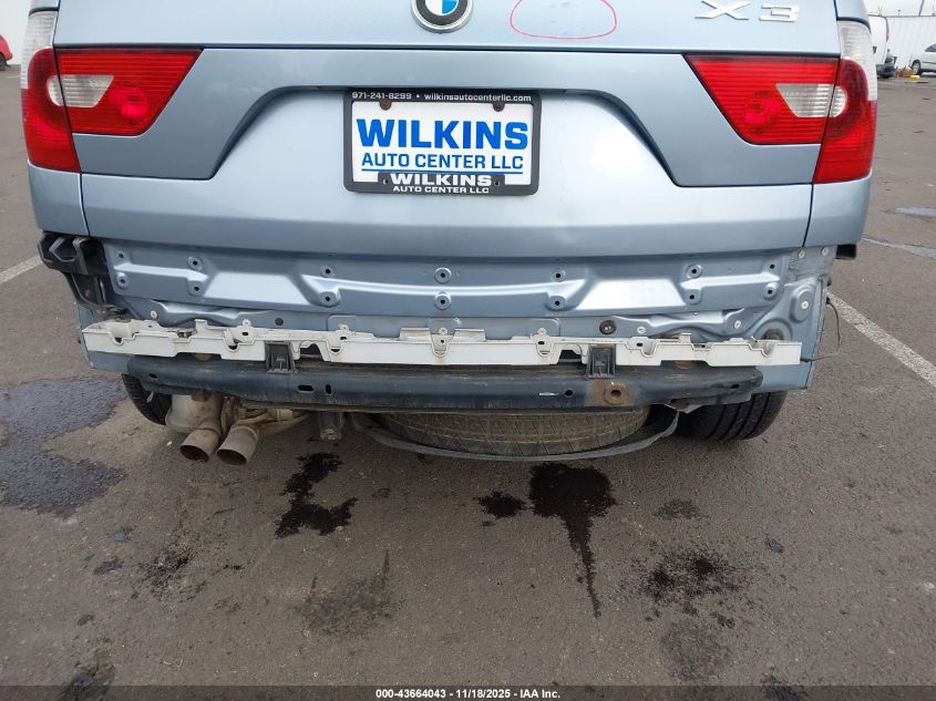 2006 BMW X3 3.0I VIN: WBXPA93436WG87890 Lot: 43664043