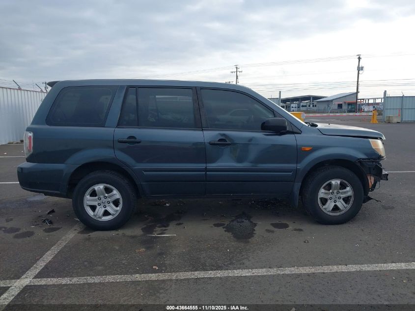 2006 Honda Pilot Lx VIN: 5FNYF28136B016679 Lot: 43664555