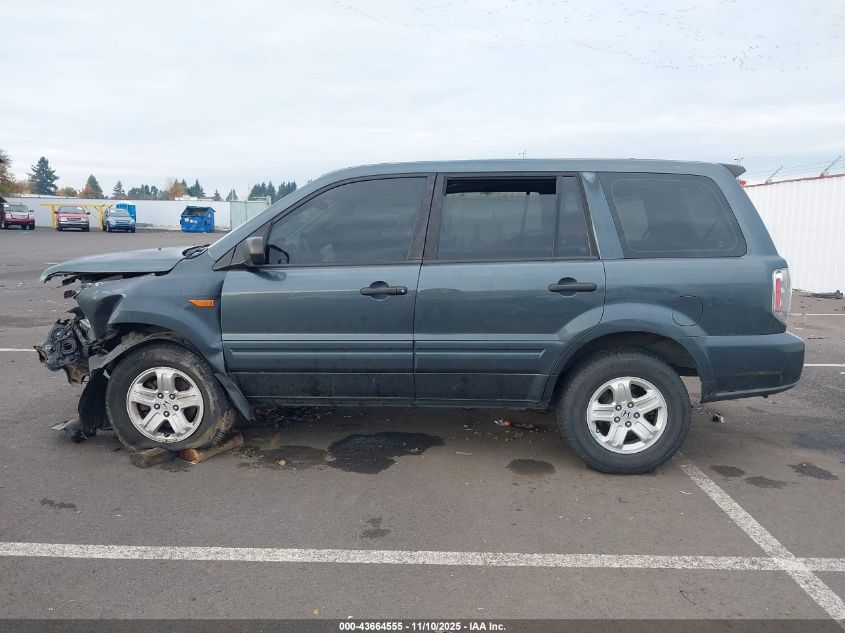 2006 Honda Pilot Lx VIN: 5FNYF28136B016679 Lot: 43664555
