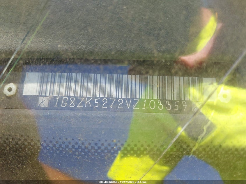 1997 Saturn Sl Sl2 VIN: 1G8ZK5272VZ103359 Lot: 43664850