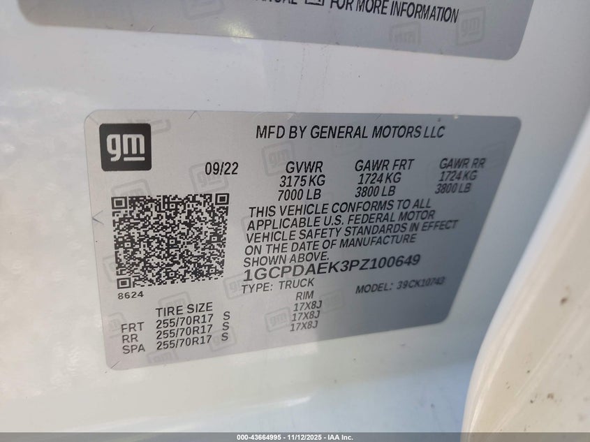 1GCPDAEK3PZ100649 2023 CHEVROLET SILVERADO photo no. 9