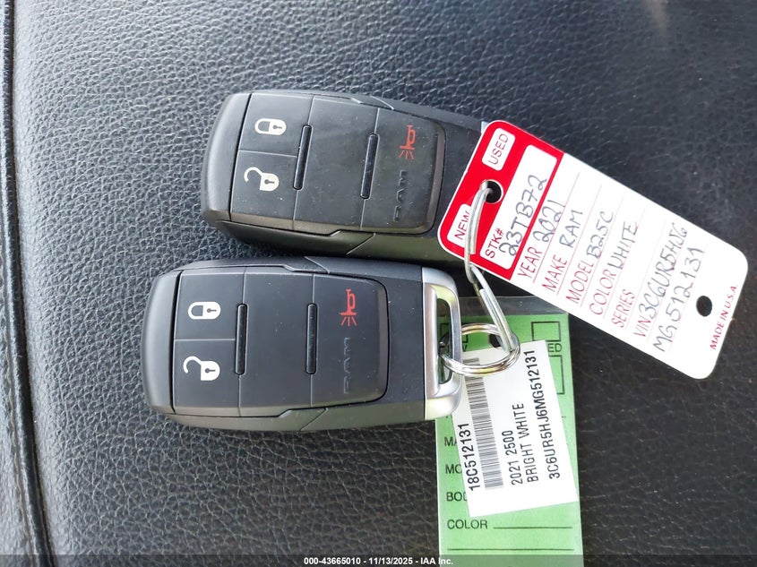 2021 Ram 2500 Tradesman 4X4 8' Box VIN: 3C6UR5HJ6MG512131 Lot: 43665010