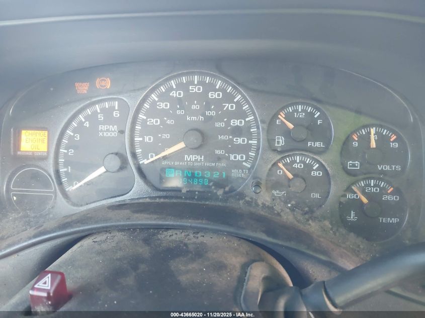 2001 Chevrolet Silverado 1500 Ls VIN: 2GCEK19T011396195 Lot: 43665020