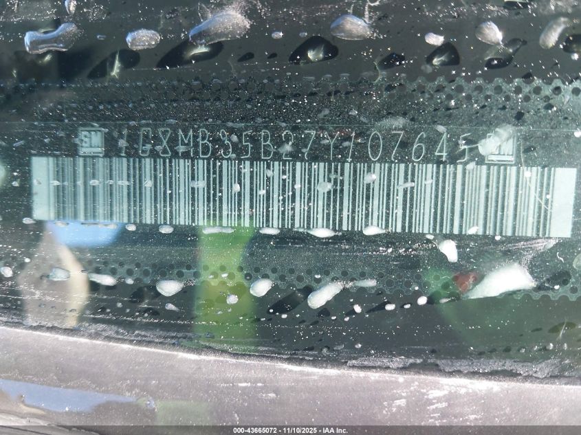 2007 Saturn Sky VIN: 1G8MB35B27Y107645 Lot: 43665072