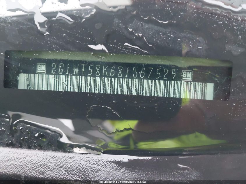 2008 Chevrolet Impala Lt VIN: 2G1WT58K681367529 Lot: 43665114