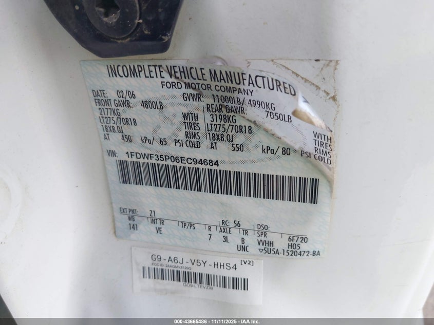 1FDWF35P06EC94684 2006 FORD F350 photo no. 8