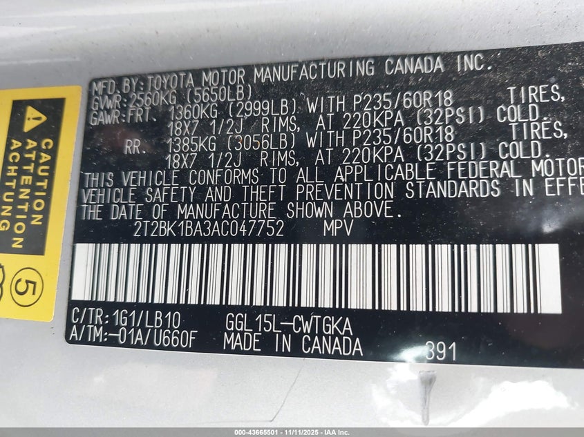 2T2BK1BA3AC047752 2010 LEXUS RX photo no. 9