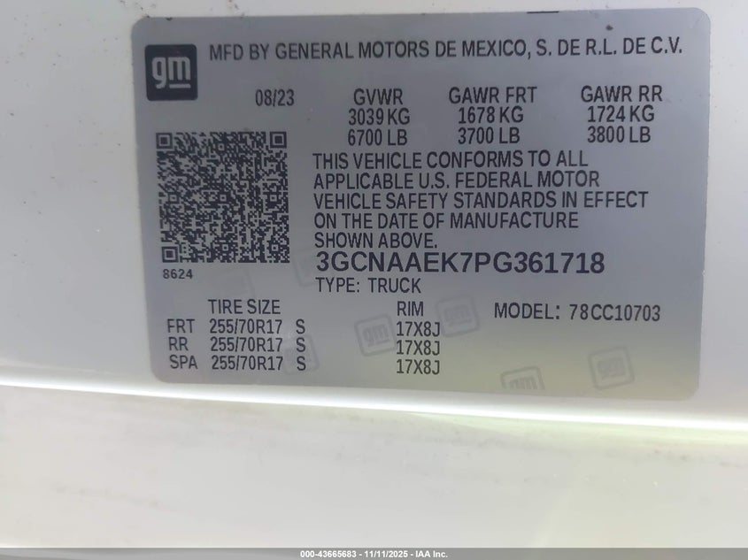 3GCNAAEK7PG361718 2023 CHEVROLET SILVERADO photo no. 9