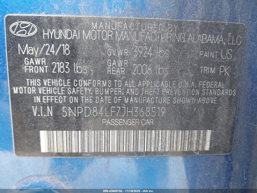 5NPD84LF7JH368519 2018 HYUNDAI ELANTRA photo no. 9