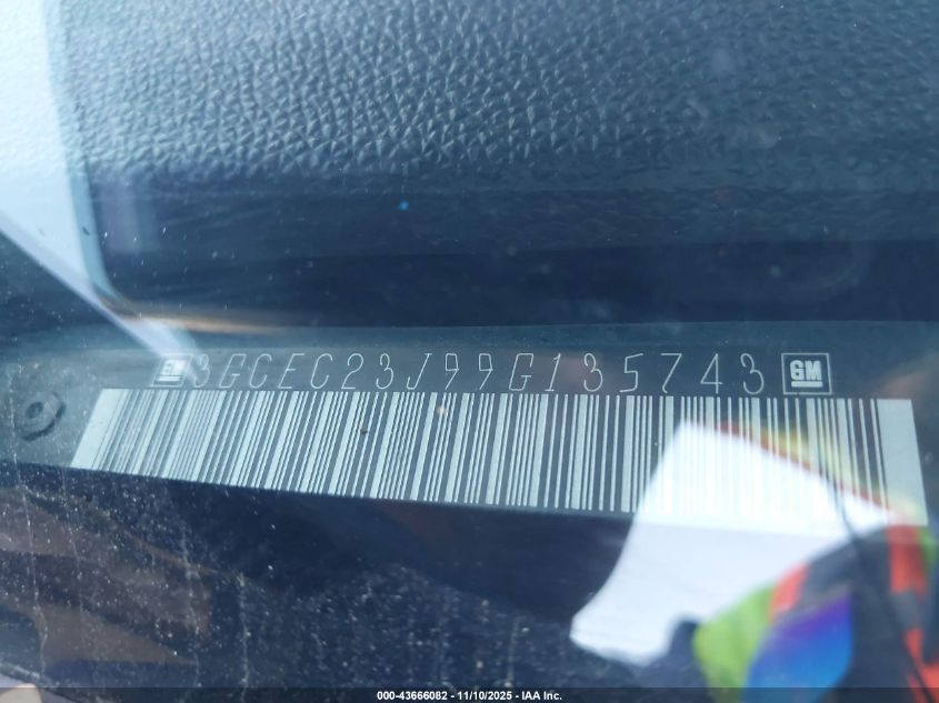 2009 Chevrolet Silverado 1500 Lt VIN: 3GCEC23J99G135743 Lot: 43666082