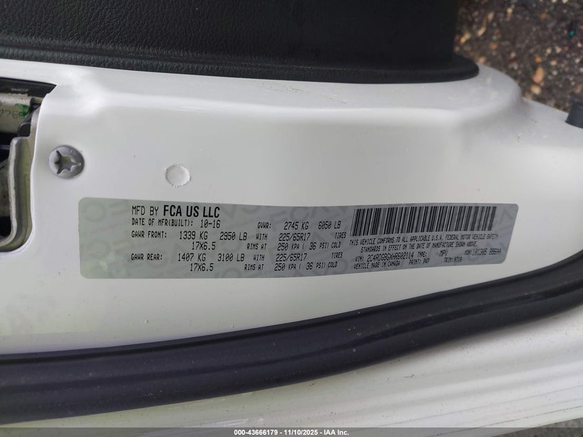 2017 DODGE GRAND CARAVAN SE PLUS - 2C4RDGBGXHR602114