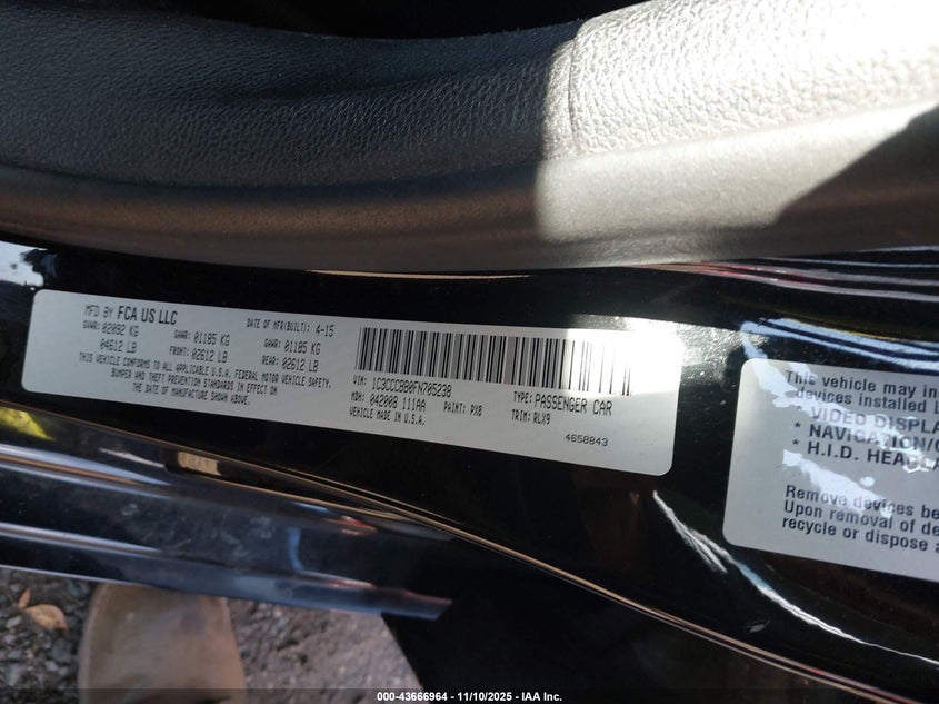 2015 CHRYSLER 200 S - 1C3CCCBB0FN705238