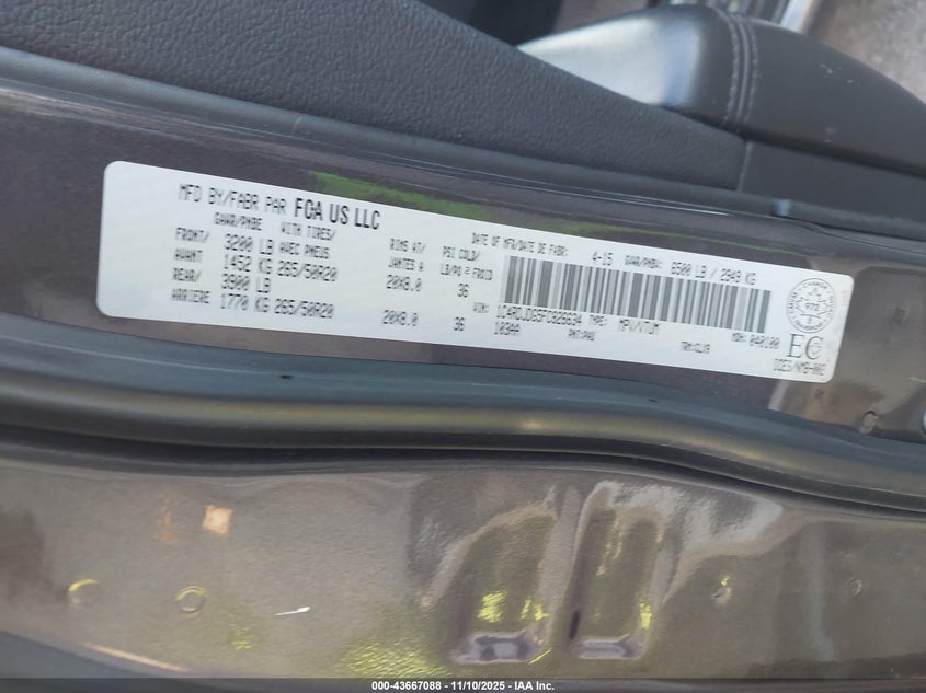 1C4RDJDG5FC826634 2015 DODGE DURANGO photo no. 9
