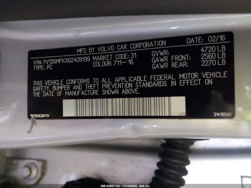 2016 VOLVO S60 T5 DRIVE-E PREMIER - YV126MFKXG2409199