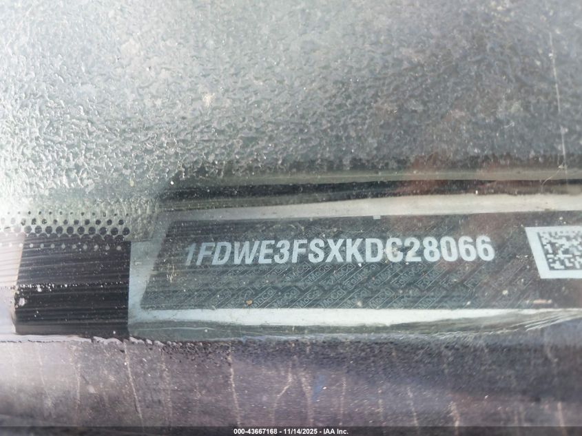 2019 Ford E-350 Cutaway VIN: 1FDWE3FSXKDC28066 Lot: 43667168