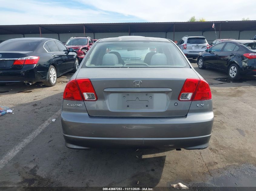 2004 Honda Civic Lx VIN: 2HGES16534H592537 Lot: 43667253