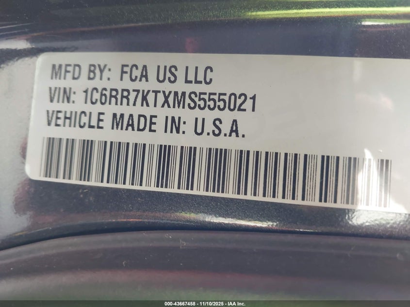 1C6RR7KTXMS555021 2021 RAM 1500 photo no. 9