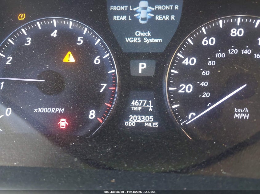 2010 Lexus Ls 460 L VIN: JTHGL5EF8A5037431 Lot: 43668030