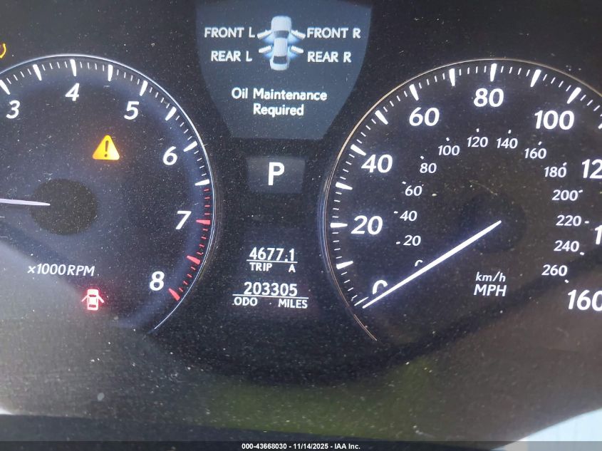 2010 Lexus Ls 460 L VIN: JTHGL5EF8A5037431 Lot: 43668030