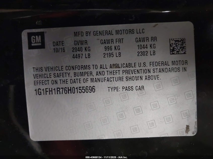 2017 CHEVROLET CAMARO 2SS 1G1FH1R76H0155696