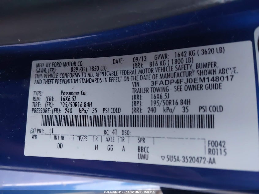 2014 FORD FIESTA TITANIUM - 3FADP4FJ0EM148017