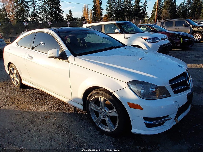 2015 Mercedes-Benz C 250 white coupe gas WDDGJ4HB6FG367998 photo #1