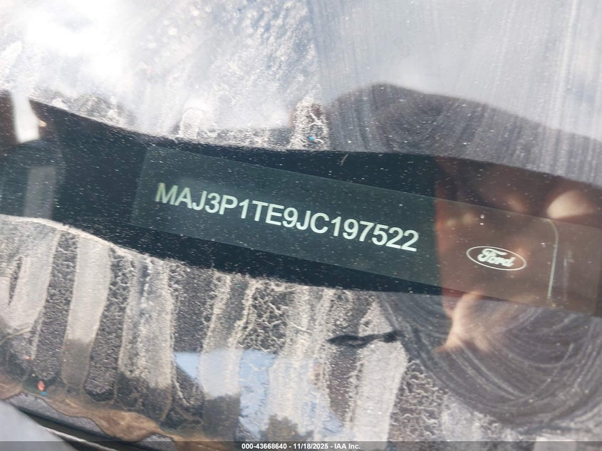 MAJ3P1TE9JC197522 2018 FORD ECOSPORT photo no. 9