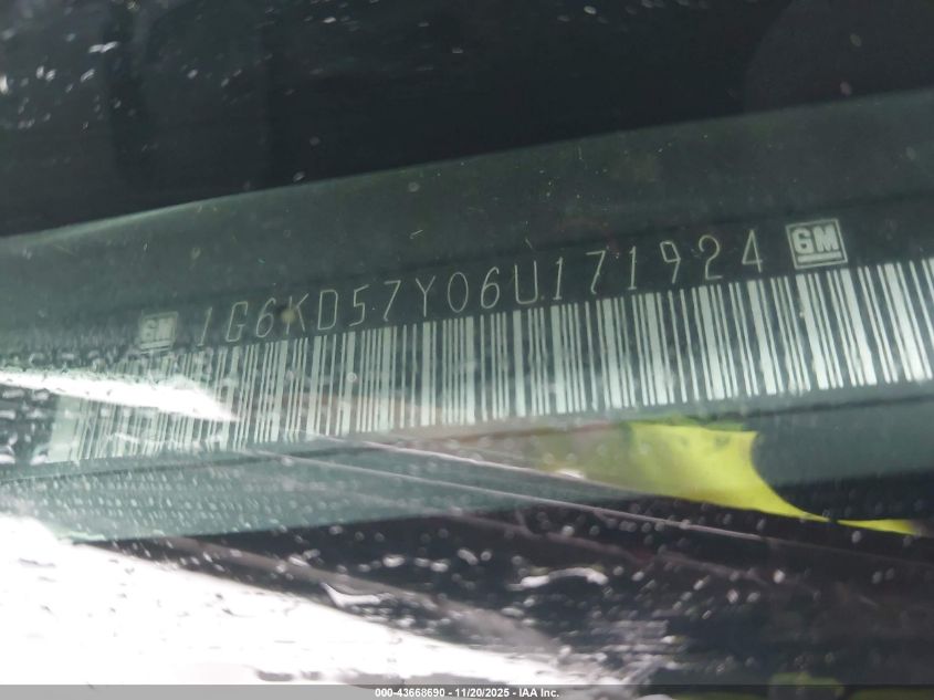 2006 Cadillac Dts Standard VIN: 1G6KD57Y06U171924 Lot: 43668690