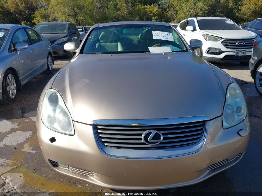 2002 Lexus Sc 430 VIN: JTHFN48Y720034967 Lot: 43668725