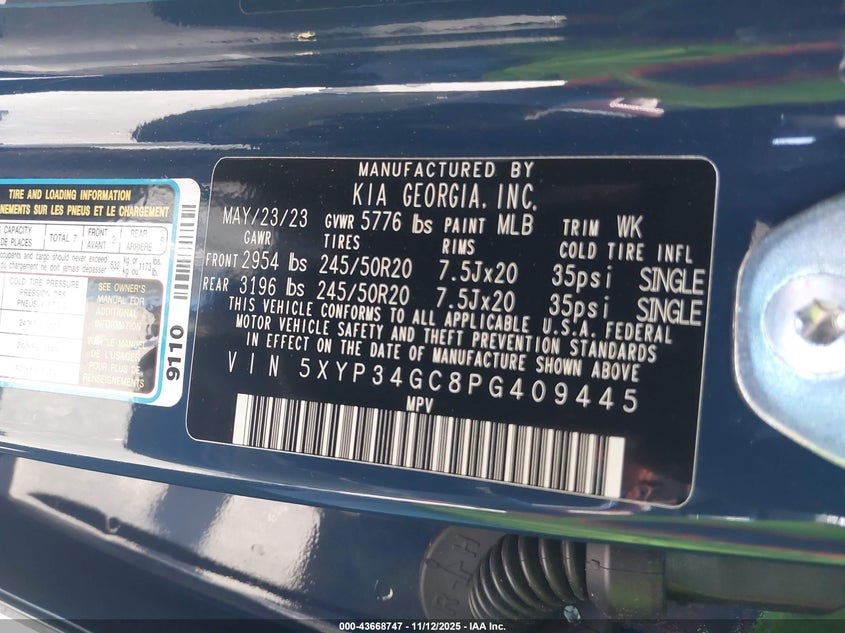 2023 KIA TELLURIDE EX 5XYP34GC8PG409445