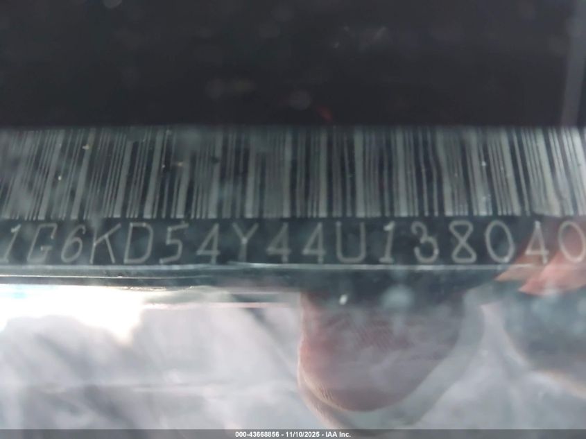 2004 Cadillac Deville Standard VIN: 1G6KD54Y44U138040 Lot: 43668856