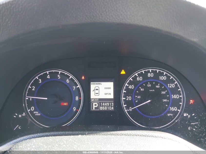 2011 Infiniti G25X VIN: JN1DV6AR5BM653098 Lot: 43668949