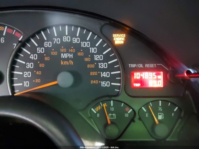 1999 Pontiac Firebird Trans Am VIN: 2G2FV22GXX2235844 Lot: 43669000