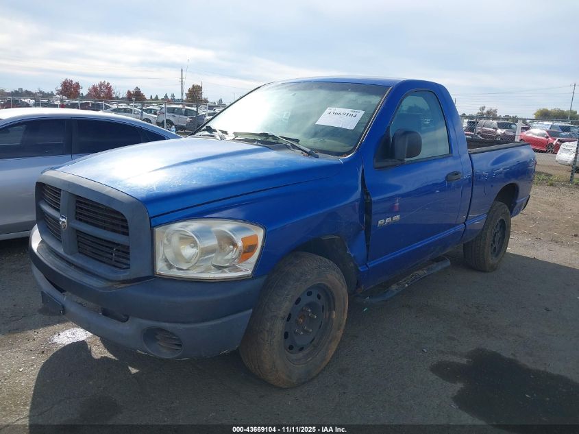 2008 Dodge Ram 1500 St/Sxt VIN: 1D7HA16K38J221036 Lot: 43669104