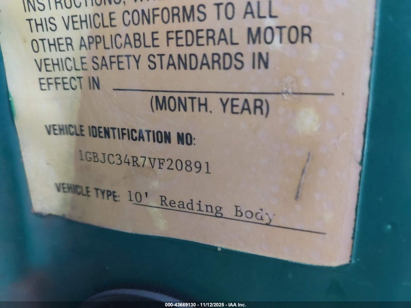 1GBJC34R7VF020891 1997 CHEVROLET C/K photo no. 8