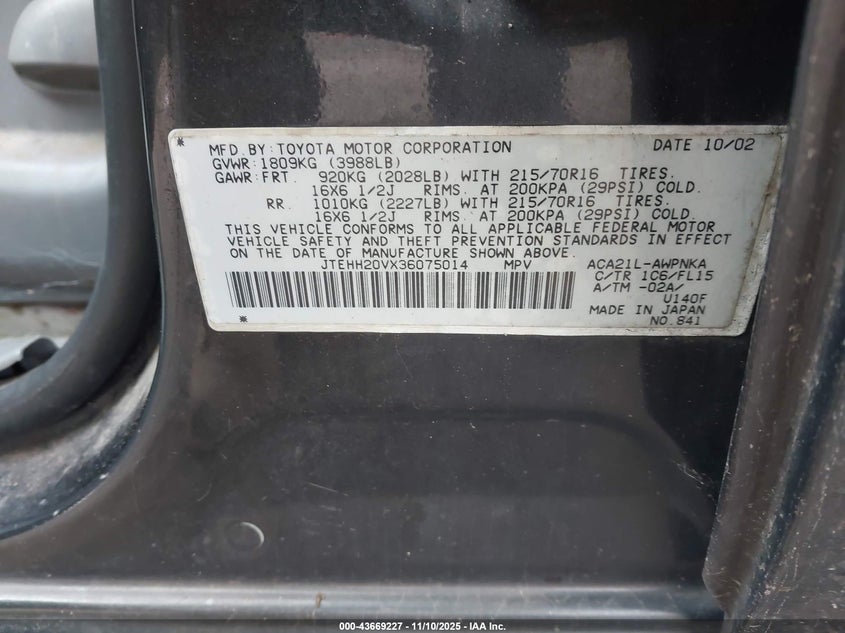 JTEHH20VX36075014 2003 TOYOTA RAV 4 photo no. 9