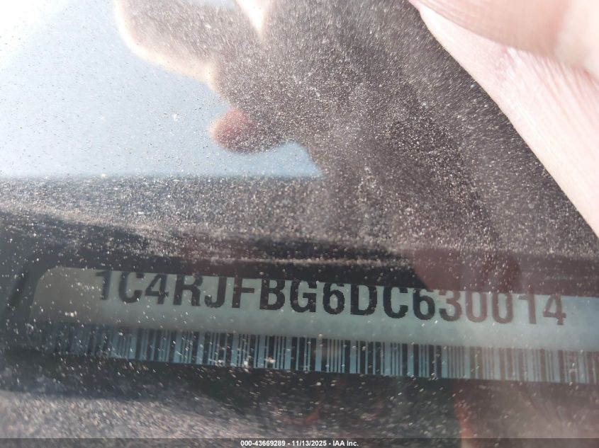 2013 Jeep Grand Cherokee Limited VIN: 1C4RJFBG6DC630014 Lot: 43669289