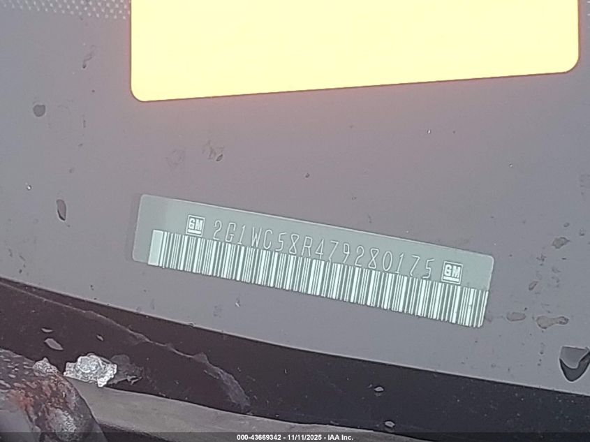 2007 Chevrolet Impala Lt VIN: 2G1WC58R479280175 Lot: 43669342
