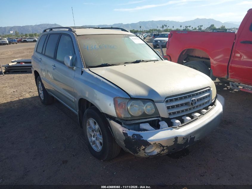 2003 Toyota Highlander V6 VIN: JTEHF21A830111299 Lot: 43669360