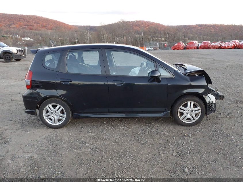 2008 Honda Fit Sport VIN: JHMGD38678S031600 Lot: 43669407