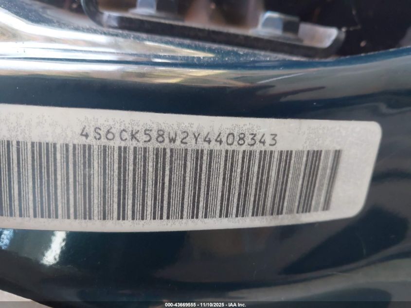 2000 Honda Passport Ex/Lx VIN: 4S6CK58W2Y4408343 Lot: 43669555