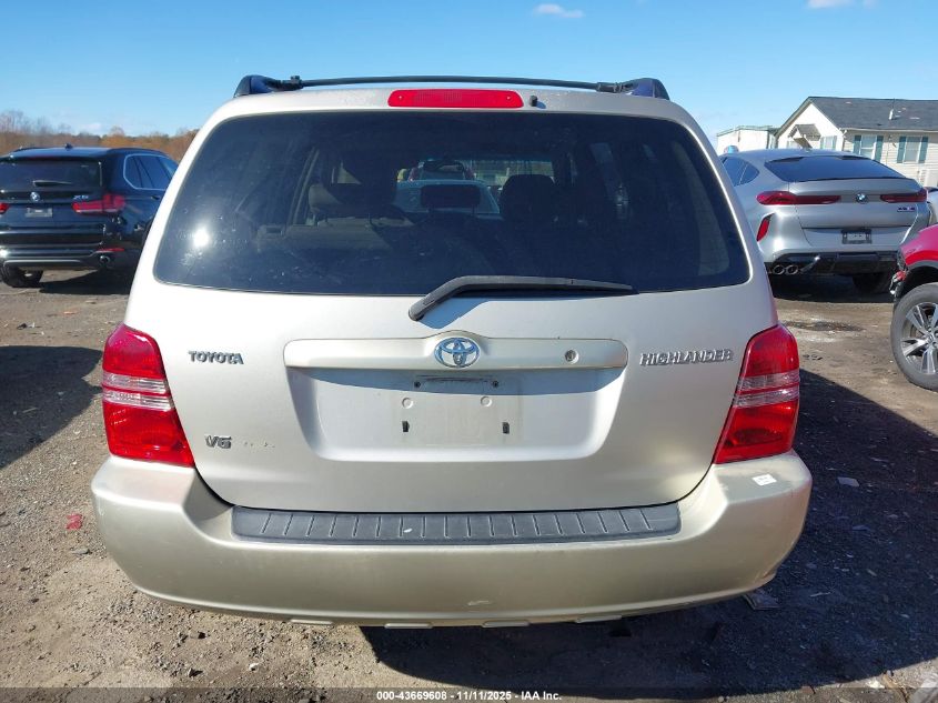 2003 Toyota Highlander V6 VIN: JTEHF21AX30103558 Lot: 43669608