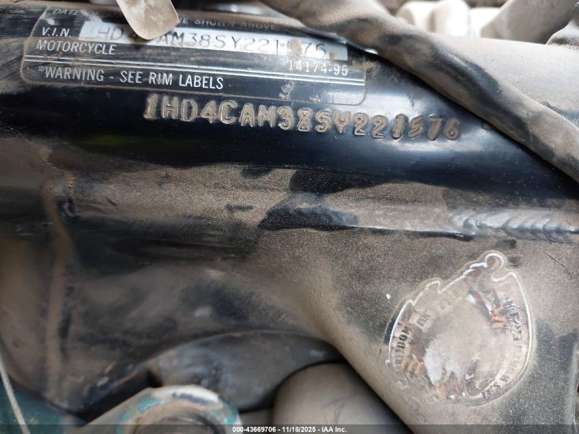 1995 Harley-Davidson Xlh883 VIN: 1HD4CAM38SY221576 Lot: 43669706