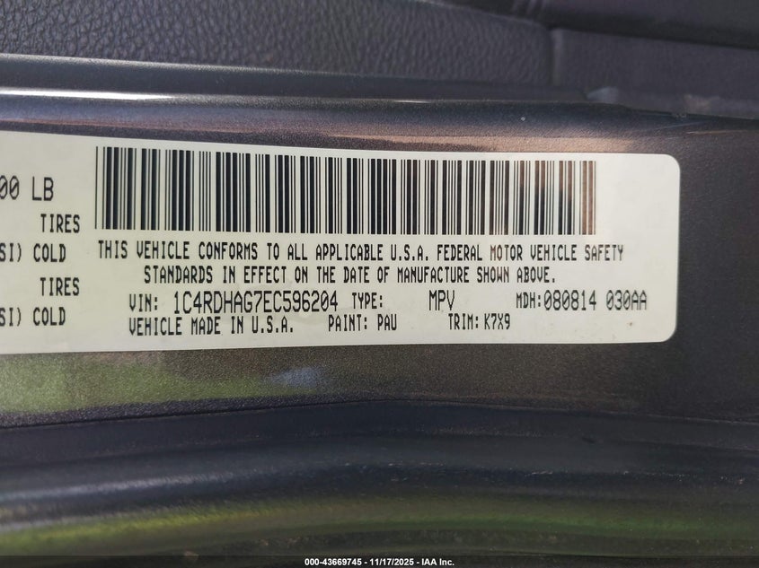 1C4RDHAG7EC596204 2014 DODGE DURANGO photo no. 9