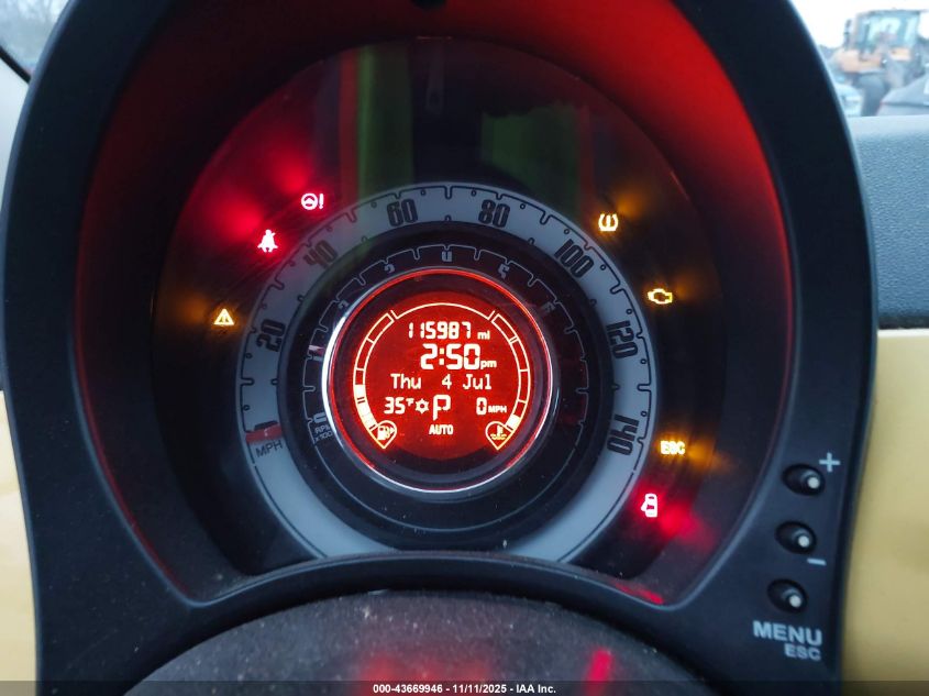 2012 Fiat 500C Lounge VIN: 3C3CFFER0CT347880 Lot: 43669946