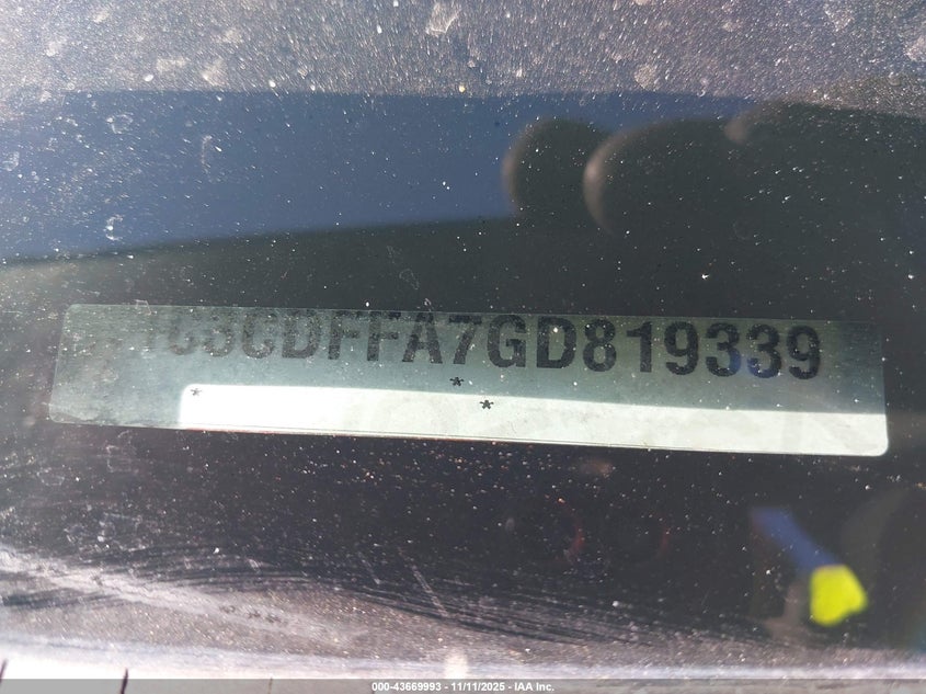 2016 Dodge Dart Sxt Sport VIN: 1C3CDFFA7GD819339 Lot: 43669993